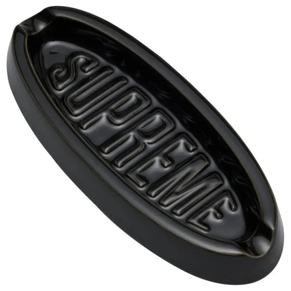 Supreme Oval Ceramic Ashtray Black SS26A134 Raised Logo Tray New in Box